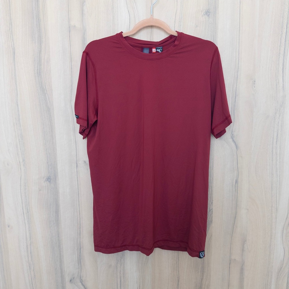 Strongbody Mens Active T-shirt M Ruby Wine Pulse Elite Equinox Tee Activewear